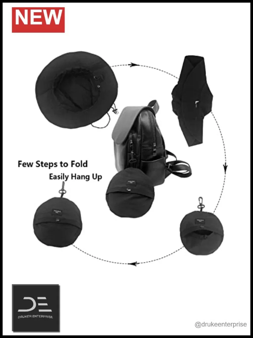 Waterproof Bucket Rain Hat with Chin Strap Quick Dry Packable Boonie Sun Hat